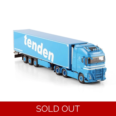 WSI TRUCK 1.50 Tenden; VOLVO FH5 GLOBETROTTER XXL 6X2 TAG AXLE REEFER TRAILER - 3 AXLE title=